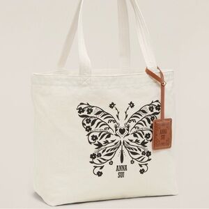 NWT Anna Sui x Old Navy Canvas Tote Bag Howlite (Natural)